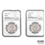 [2] 1945-S Walking Liberty Half Dollar NGC M
