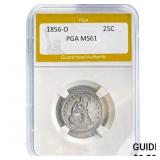 1856-O Seated Liberty Quarter PGA MS61
