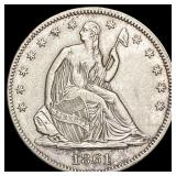 1861 Seated Liberty Half Dollar CHOICE AU