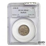 1938-D Buffalo Nickel PCGS MS66