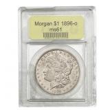 1896-O Morgan Silver Dollar USCG MS61