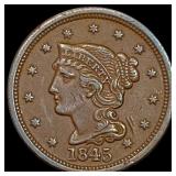 1845 Braided Hair Large Cent CLOSELY UNCIRCULATED