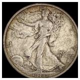 1918-S Walking Liberty Half Dollar CLOSELY UNCIRCU
