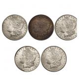 1880-1899 BU Morgan SIlver Dollar Lot [5 Coins]