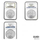 [3] 2001-2012 American Silver Eagles $1 NGC MS69
