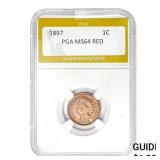 1897 Indian Head Cent PGA MS64 RED