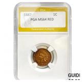 1887 Indian Head Cent PGA MS64 RED