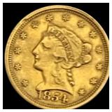 1854-D Liberty Head Quarter Eagle LIGHTLY CIRCULAT