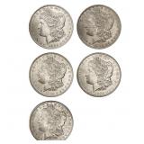 1880-1904 BU Morgan SIlver Dollar Lot [5 Coins]