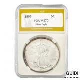 1995 $1 Silver Eagle PGA MS70