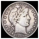 1906-S Barber Half Dollar LIGHTLY CIRCULATED