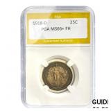 1918-D Standing Liberty Quarter PGA MS66