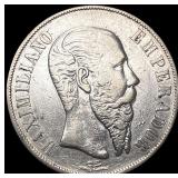 1866Mo Mexico Peso CLOSELY UNCIRCULATED