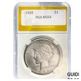 1928 Peace Dollar PGA MS64