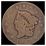 1817 Coronet Head Large Cent NICELY CIRCULATED