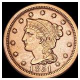 1851 Braided Hair Large Cent HIGH GRADE