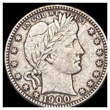 1900-S Barber Quarter CLOSELY UNCIRCULATED