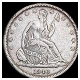 1840 Seated Liberty Half Dollar CLOSELY UNCIRCULAT