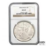 1986 American Silver Eagle NGC MS69