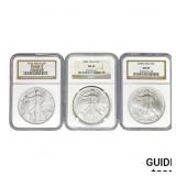 [3] 2001-2008 Silver Eagle $1 NGC MS69