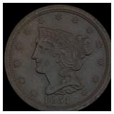 1851 Braided Hair Half Cent UNCIRCULATED