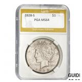 1928-S Peace Dollar PGA MS64