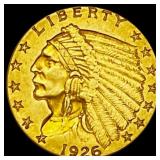 1926 Indian Head $2.50 Gold Quarter Eagl UNCIRCULA