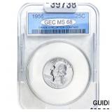 1956 25C Washington Quarter GEC MS68