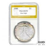 1986 $1 Silver Eagle PGA MS70
