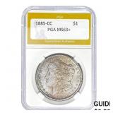 1885-CC Morgan Dollar PGA MS63+