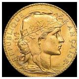 1910 France 20 Francs Rooster GEM BU