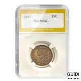 1837 25C Capped Bust Quarter PGA MS61