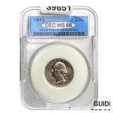 1945 25C Washington Quarter GEC MS68