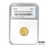 1910 $2.5 Indian Head Gold Coin BU