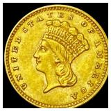 1854 Indian Princess Head Gold Dollar CLOSELY UNCI
