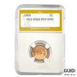 1909 1C PGA MS66 RED DDO