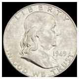 1949-S Franklin Half Dollar CLOSELY UNCIRCULATED