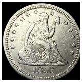 1856 Seated Liberty Quarter CLOSELY UNCIRCULATED
