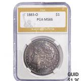 1883-O Morgan Silver Dollar PGA MS66