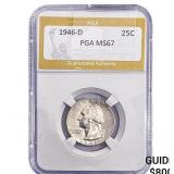 1946-D Washington Silver Quarter PGA MS67