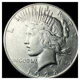 1928 Peace Silver Dollar NEARLY UNCIRCULATED