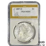 1887-O Morgan Silver Dollar PGA MS64