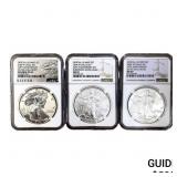 [3 Coins]2006 Silver Eagle NGC MS-PF69 20th Anniv.