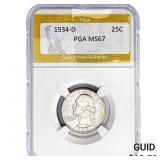1934-D Washington Silver Quarter PGA MS67