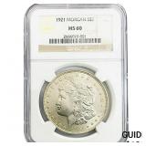 1921 Morgan Silver Dollar NGC MS60