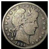1894 Silver Half Dollar (Barber) NICELY CIRCULATED