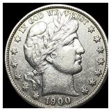 1900-S Silver Half Dollar (Barber) NEARLY UNCIRCUL
