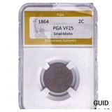 1864 Two Cent Piece PGA VF25 Small Motto