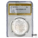 1878-S Morgan Silver Dollar PGA MS64+ PL