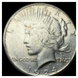 1924-S Silver Peace Dollar CLOSELY UNCIRCULATED